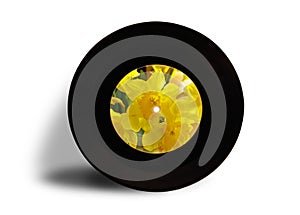 Phonograph record with a yellow narcissuses