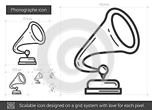 Phonographe line icon.
