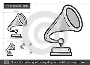 Phonographe line icon.