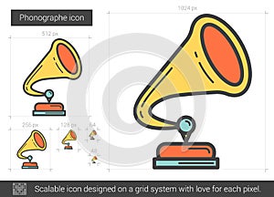 Phonographe line icon.