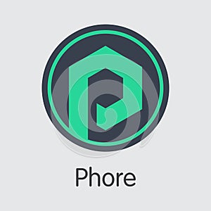 Phore Blockchain Cryptocurrency - Vector Web Icon.