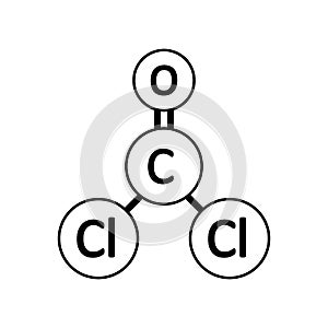 Phosgene molecule icon