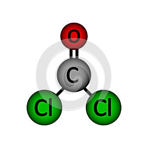 Phosgene molecule icon