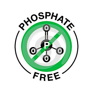 Phosphate free sign - isolated vector element