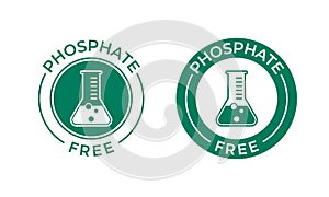 Phosphate free vector icon. Vector chemical test tube seal, phosphate free product seal