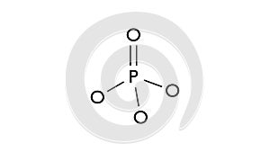 phosphate molecule, structural chemical formula, ball-and-stick model, isolated image anion