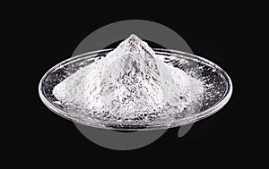 Phosphate, pile of phosphorous powder, used as a fertilizer or compost, for soil correction, or phosphating. Isolated background