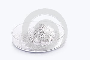 Phosphate, pile of phosphorous powder, used as a fertilizer or compost, for soil correction, or phosphating. Isolated background