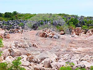 Phosphate rocks in Nauru 3rd smallest country in the world, South Pacific