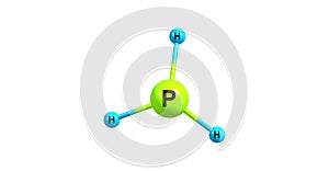 Phosphine molecular structure isolated on white