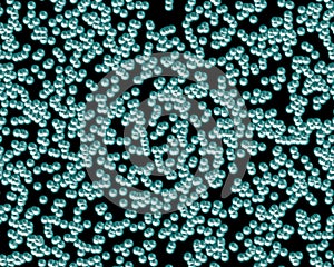 Phosphorescent bubbles on black background