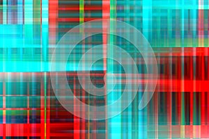 Phosphorescent red blue lights, forms and shapes, geometric abstract background