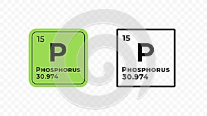 Phosphorus, chemical element of the periodic table vector