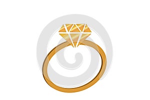 Sparkle gold Ring 3D