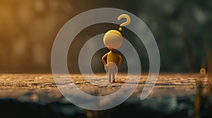 photo 3D character with a question mark symbol