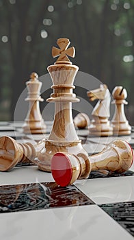 Photo 3D rendering of chess board, representing strategic business decisions