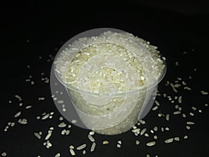 The photo above is a photo of rice. Cooked or boiled rice is the staple food of Indonesians. photo