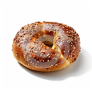 Hyperrealism Photography Of Bagels On White Background photo