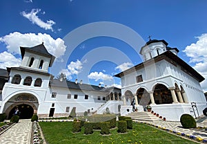 Aninoasa Monastery. Orthodox Christian church in Arges Romania. Religious site