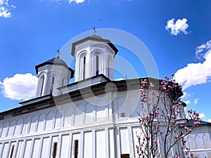 Aninoasa Monastery. Orthodox Christian church in Arges Romania. Religious site