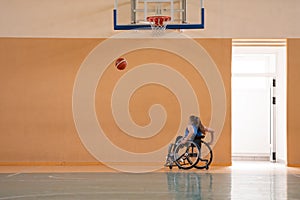 photo of the basketball team of war invalids with professional sports equipment for people with disabilities on the