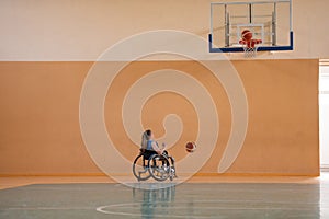 photo of the basketball team of war invalids with professional sports equipment for people with disabilities on the