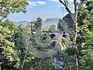 A photo on the Bastei Bridge in Rathen