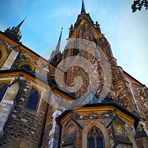 Photo of beautiful gothic cathedral in Brno, Czech reublic.