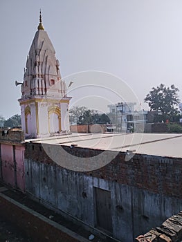 Beautifull temple with speaker of beautiful village photo