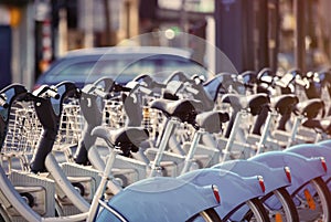 Photo of bicycles on parking places