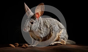 photo of bilby macrotis lagotis on black background. Generative AI