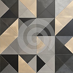 Metallic Rotation: A Hyperspace Noir Mosaic Tile Pattern photo