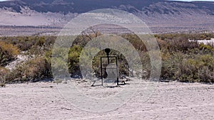 Photo of a black metal self resetting target photo