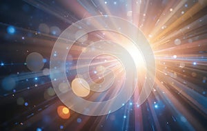 Radiant Cosmic Light Burst with Bokeh