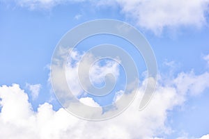 Photo of a blue sky with white clouds. Abstract background for sites and layouts