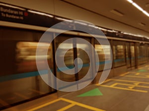 Photo Blur, Passing By LRT or MRT at Station for background element design or other related