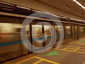 Photo Blur, Passing By LRT or MRT at Station for background element design or other related
