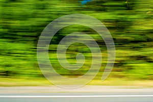 Photo of blurred green plants, motion background