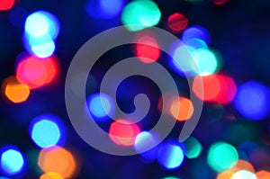 Abstract heptagonal light bokeh background