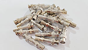 Photo of BNC jack for CCTV with white background