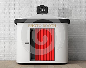 Photo Booth. 3d rendering photo