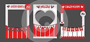 Photo booth props frame Valentines Day wedding