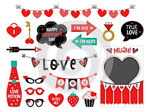 Photo booth props Valentines Day wedding party