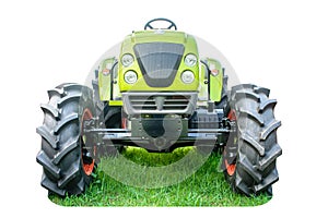 Photo of brand new tractor, with isolated background