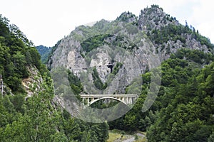 Photo the bridge in fagaras mountains