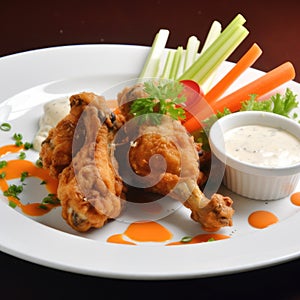 The photo of Buffalo wings plate