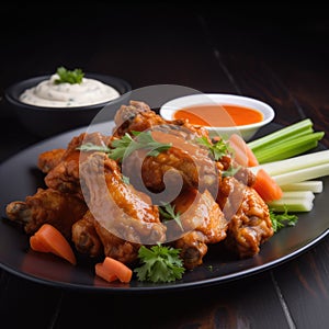 The photo of Buffalo wings plate