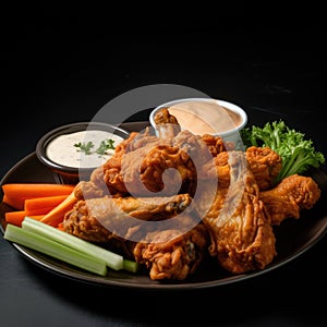 The photo of Buffalo wings plate