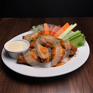 The photo of Buffalo wings plate