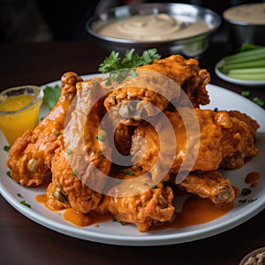 The photo of Buffalo wings plate